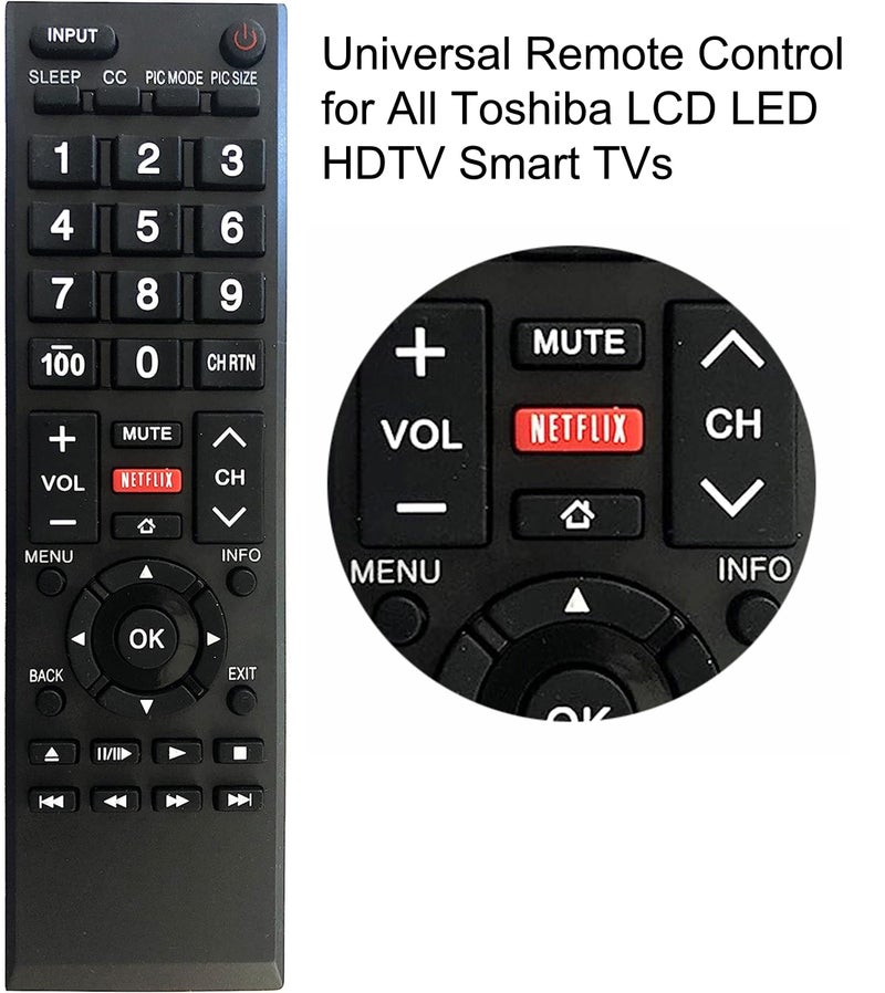 UBay Universal Remote Control for All Toshiba TVs, LCD, LED, Smart, and 4K TVs. No Setup Needed. - Image 3